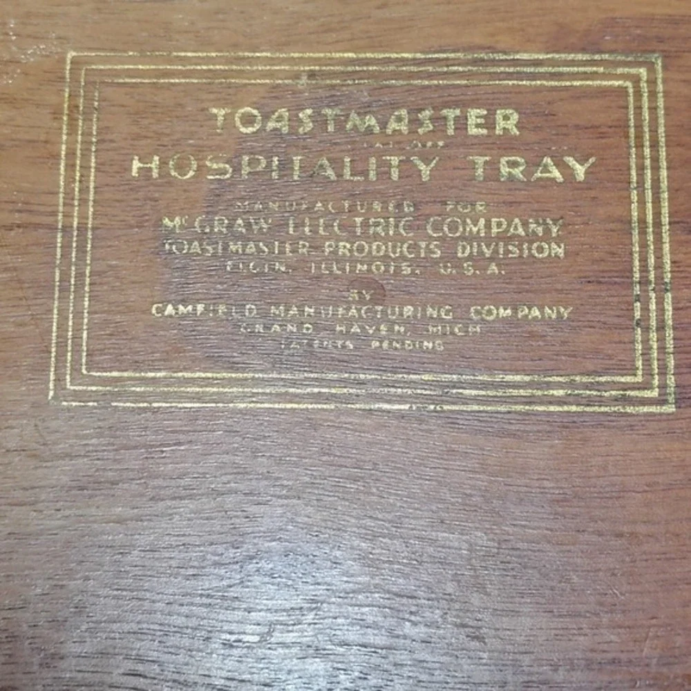 McGraw Electric Company Farmhouse Vintage Toastmaster Wooden decor Tray‎